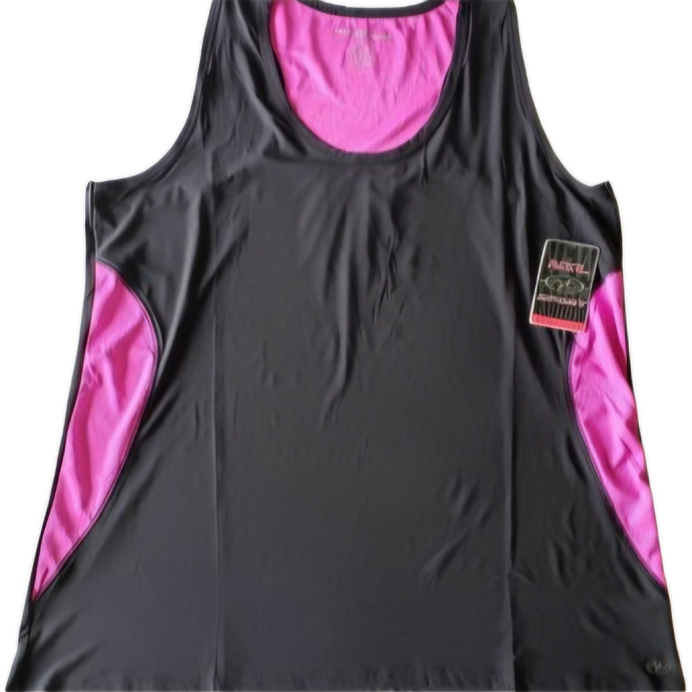 NYL Sport Womens Athletic Workout Tank Top 3X Black & Pink